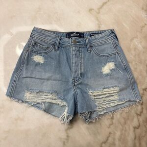Hollister Women's Light Blue Distressed Jean Shorts size 1 / 25